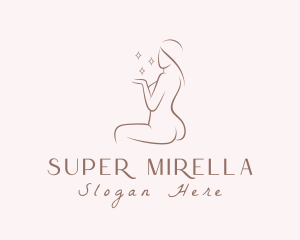 Modeling - Nude Woman Sparkle logo design