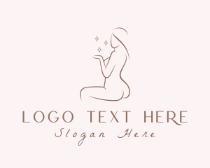 Naked - Nude Woman Sparkle logo design