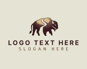 Trekking - Buffalo Path Bison logo design