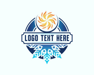 Hot - Snowlflake Cooling Flame logo design