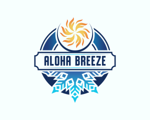 Snowlflake Cooling Flame logo design