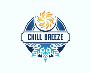 Snowlflake Cooling Flame logo design