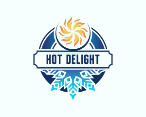 Snowlflake Cooling Flame logo design