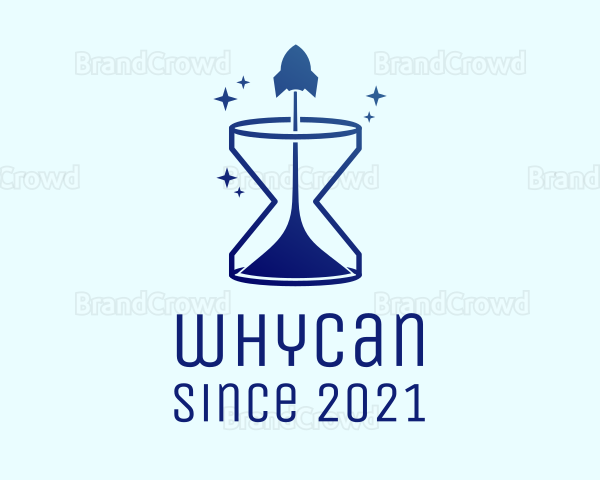 Space Rocket Hourglass Logo