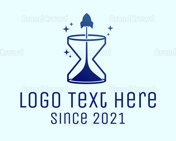 Space Rocket Hourglass Logo