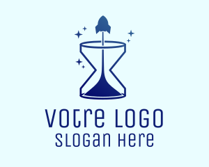 Space Rocket Hourglass Logo