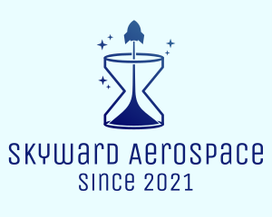 Aerospace - Space Rocket Hourglass logo design