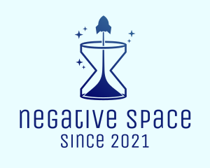 Space Rocket Hourglass logo design