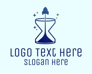 Space Rocket Hourglass Logo