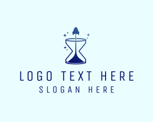 Blue - Space Rocket Hourglass logo design