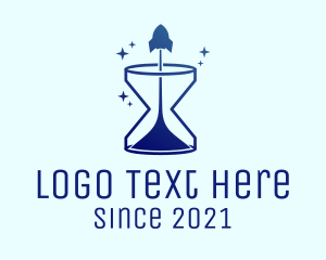 Space - Space Rocket Hourglass logo design