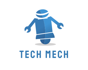 Mechatronics - Wrench Android Robot logo design