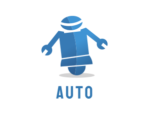 Robotics - Wrench Android Robot logo design