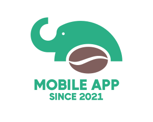 Hot - Elephant Coffee Bean logo design