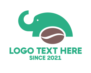 Africa - Elephant Coffee Bean logo design