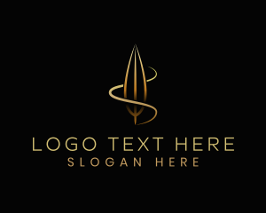 Lettering - Luxury Feather Quill logo design