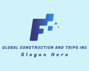 Internet - Pixel Letter F logo design
