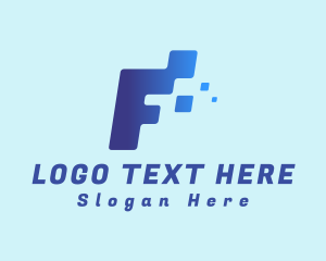 Online - Pixel Letter F logo design