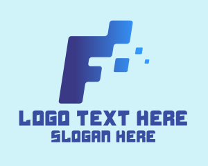 Letter F - Pixel Letter F logo design