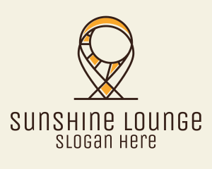 Sunbathing - Sun Location Pin logo design