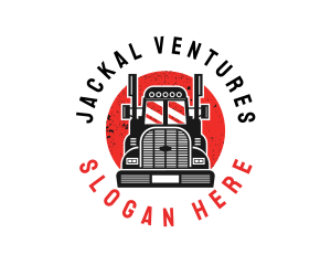 Grunge Truck Logistic logo design