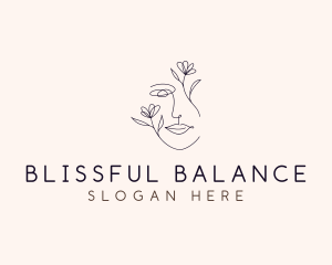 Flower Beauty Woman logo design