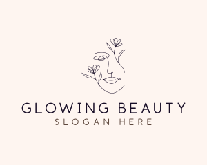 Aesthetician - Flower Beauty Woman logo design