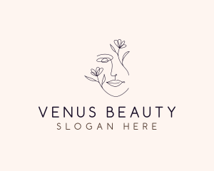 Flower Beauty Woman logo design