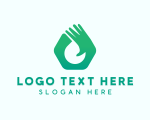 Negative Space - Green Hand Glove logo design