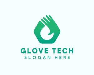 Hand Glove Droplet logo design