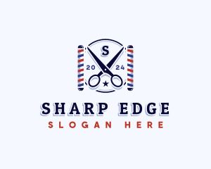 Scissors Groomer Barbershop  logo design