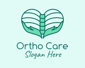 Orthopedic - Green Chiropractic Love logo design