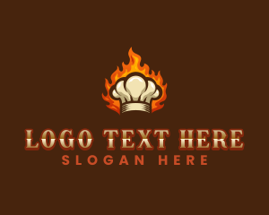 Cafeteria - Flaming Chef Hat logo design