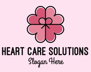 Heart Petal Ribbon logo design