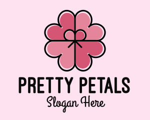 Heart Petal Ribbon logo design