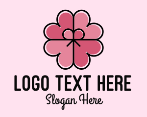 Bouquet - Heart Petal Ribbon logo design