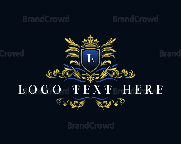 Floral Shield Crown Logo