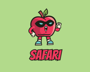 Super Apple Fruit  Logo