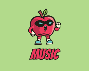 Super Apple Fruit  Logo