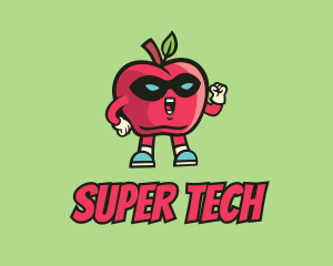 Super Apple Fruit  logo design