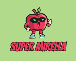 Super Apple Fruit  logo design