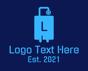 Luggage - Blue Tech Luggage Letter logo design