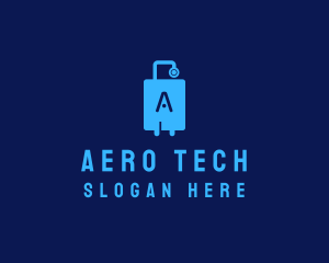 Luggage Tech Circuit logo design