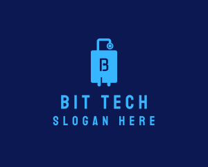 Luggage Tech Circuit logo design