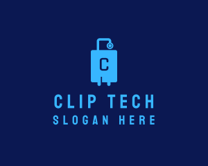 Luggage Tech Circuit logo design