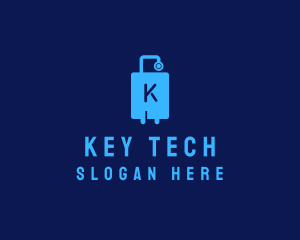 Luggage Tech Circuit logo design