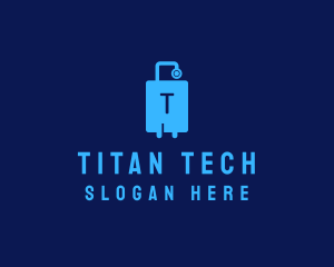 Luggage Tech Circuit logo design