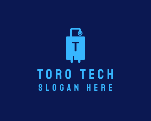 Luggage Tech Circuit logo design