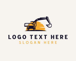 Construction - Heavy Equipment Excavator Machinery logo design