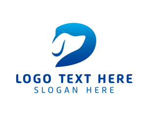 Veterinary - Blue Dog Letter D logo design